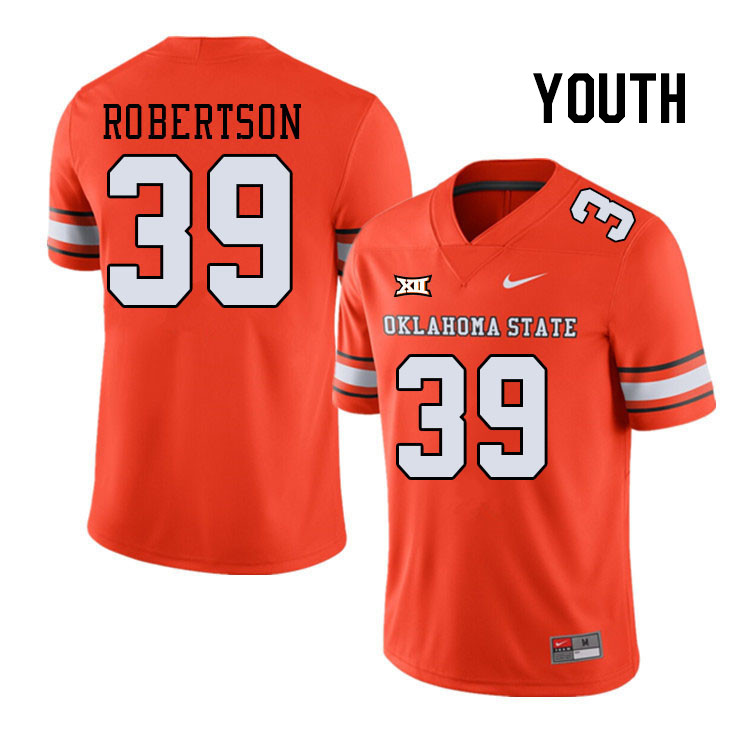 Youth #39 Parker Robertson Oklahoma State Cowboys College Football Jerseys Stitched-Alternate Orange